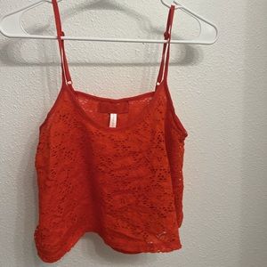 Xhilration coral crop tank top